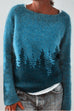 Rebadress Crewneck Tree Pattern Knit Pullover Sweater(in 2 Colors)