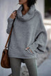 Rebadress Cowl Neck Batwing Sleeves Loose Sweater