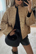 Rebadress Stand Collar Zip Up Pocketed Sequin Jacket