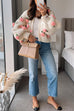 Rebadress Button Down Flower Applique Sweater Cardigan