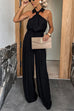 Rebadress Collared Sleeveless Wide Leg Pocketed Jumpsuit