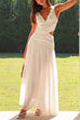 Rebadress V Neck Sleeveless Cut Out Swing Maxi Dress