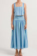 Rebadress Striped Square Collar Crop Tank Top and Slit Maxi Skirt Set