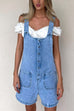 Rebadress Button Up Pocketed Denim Romper