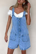 Rebadress Button Up Pocketed Denim Romper