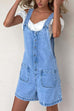 Rebadress Button Up Pocketed Denim Romper