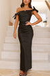 Rebadress Bow Knot Off Shoulder Maxi Party Dress