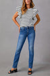 Rebadress High Waist Straight Leg Stretchy Denim Pants