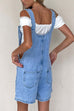 Rebadress Button Up Pocketed Denim Romper