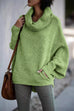 Rebadress Cowl Neck Batwing Sleeves Loose Sweater