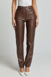 Rebadress High Rise Pocketed Casual Faux Leather Pants