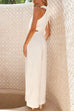 Sleeveless Tie Neck Cut Out Waist Wide Leg Jumpsuit