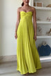 Rebadress Exquisite Strapless Pleated Maxi Party Dress