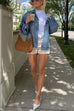 Rebadress Vintage Button Down Pocketed Denim Jacket