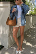 Rebadress Vintage Button Down Pocketed Denim Jacket