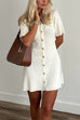 Rebadress Short Sleeves Button Down Mini Knit Dress