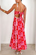 Rebadress Ric Rac Trim Bow Back Palm Soleil Print Maxi Cami Dress