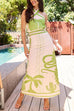 Rebadress Palm Canyon Print Criss Cross Halter Maxi Dress