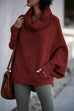 Rebadress Cowl Neck Batwing Sleeves Loose Sweater