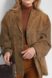 Rebadress Single Breasted Pocketed Suede Jacket