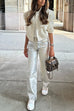 Rebadress Glam Straight Leg Metallic Faux Leather Pants