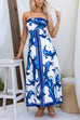 Rebadress Strapless Tube Unique Print Swing Maxi Dress