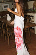 Rebadress Halter Cowl Neck Backless Floral Print Maxi Dress