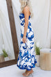 Rebadress Strapless Tube Unique Print Swing Maxi Dress