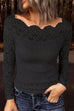 Rebadress Long Sleeves Hollow Out Lace Slim Fit Top