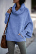 Rebadress Cowl Neck Batwing Sleeves Loose Sweater