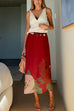 High Waist Floral Print Midi Skirt