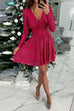 Rebadress Wrap V Neck Waisted Sequin Mini Party Dress