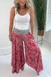 Rebadress Elastic Waist Wide Leg Palazzo Printed Casual Pants