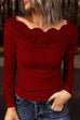 Rebadress Long Sleeves Hollow Out Lace Slim Fit Top