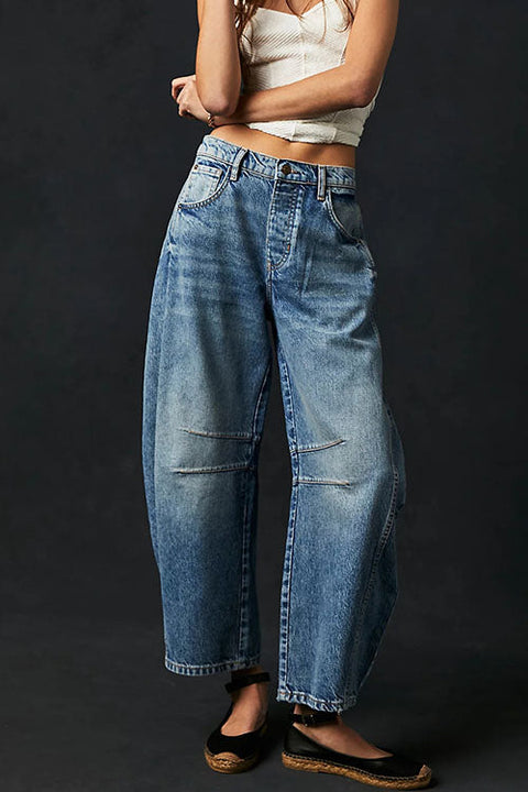 Rebadress Mid Rise Barrel Leg Jeans