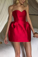 Rebadress Sweetheart Neck Strapless Mini Party Dress