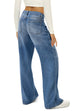 Rebadress Casual Wide Leg Distressed Denim Pants