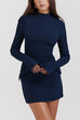 Rebadress Mockneck Long Sleeves Bodycon Mini Dress