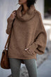 Rebadress Cowl Neck Batwing Sleeves Loose Sweater