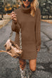 Rebadress Turtleneck Long Sleeves Ribbed Knit Sweater Dress(in 7 Colors!)