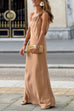 Rebadress Decorative Knot One Shoulder Sleeveless Maxi Party Dress