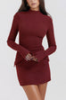 Rebadress Mockneck Long Sleeves Bodycon Mini Dress