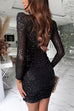 Rebadress Mesh V Neck Ruched Sequin Bodycon Mini Party Dress