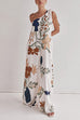 Rebadress Tie Knot One Shoulder Floral Print Maxi Dress