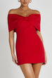 Rebadress Bow Off Shoulder Bodycon Mini Party Dress