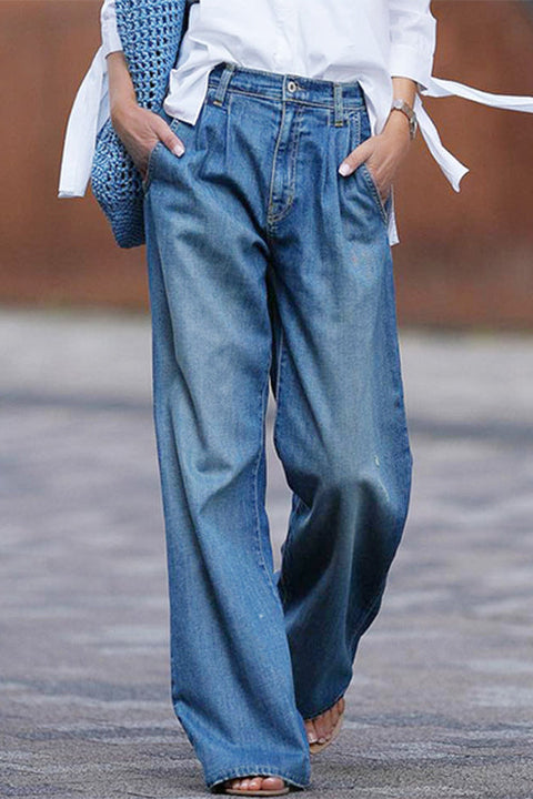 Rebadress Vintage Wide Leg Distressed Denim Pants