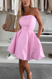 Rebadress Strapless Tube Pocketed Bubble Mini Dress