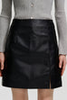 Rebadress Slit Front Faux Leather Mini Skirt