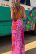 Rebadress Criss Cross Backless Tie Dye Maxi Cami Dress