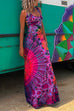 Rebadress Criss Cross Backless Tie Dye Maxi Cami Dress